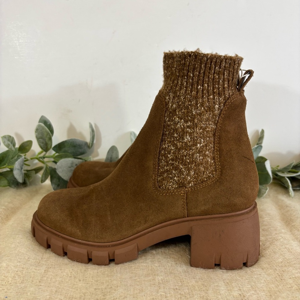 Steve Madden Hayle pull on Chelsea boot brown women 8.5 lug sole - Picture 2 of 11